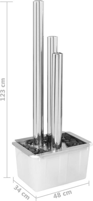 Yiwydaa Gartenbrunnen modern in Silber aus Edelstahl und Kunststoff, B/T/H: 48 x 34 x 123 cm - Bild 1