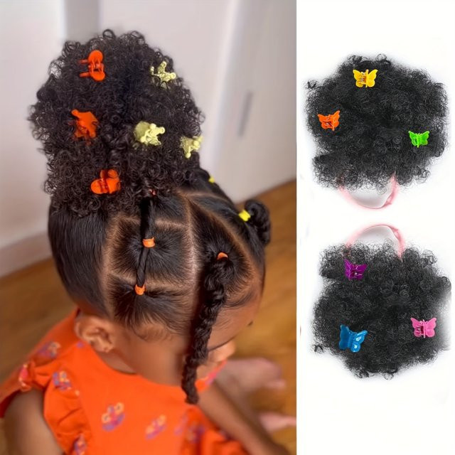 Suri Hair Haarverlängerungen, 2 Stück, schwarzes lockiges Kunsthaar, Unisex - Bild 1