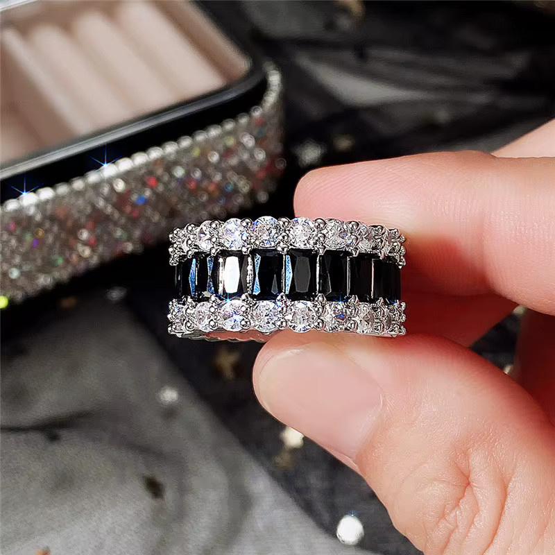 Huitan Ring, Schwarz, Zirkonia, Damen - Bild 4
