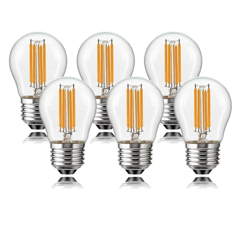 Genixgreen 6er-Pack G45 LED-Glühbirnen E27, Kugelform, warmweiß 2700K, dimmbar, transparent, 4W (entspricht 40W) - Bild 6