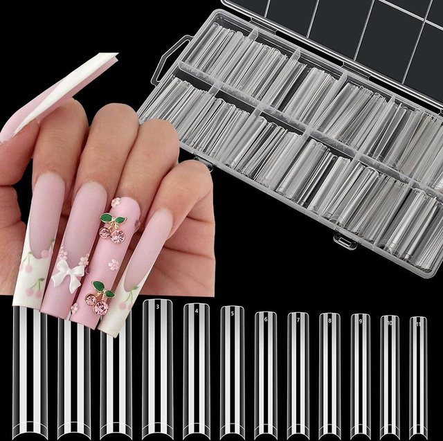 MingLee Nagelspitzen, quadratisch, klar, 240 Stück, Halbe Abdeckung - Bild 1