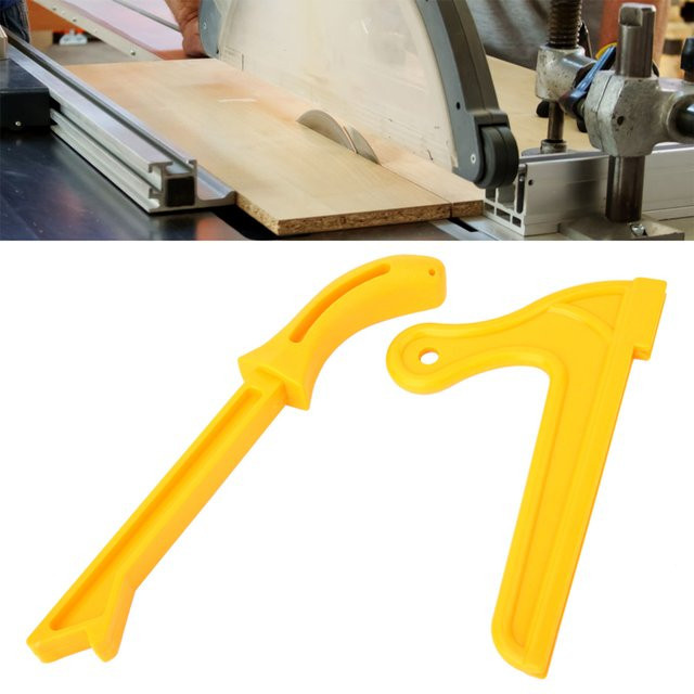 Qiilu 2-in-1 Push Stick aus Kunststoff in Gelb für die Holzbearbeitung - Bild 1