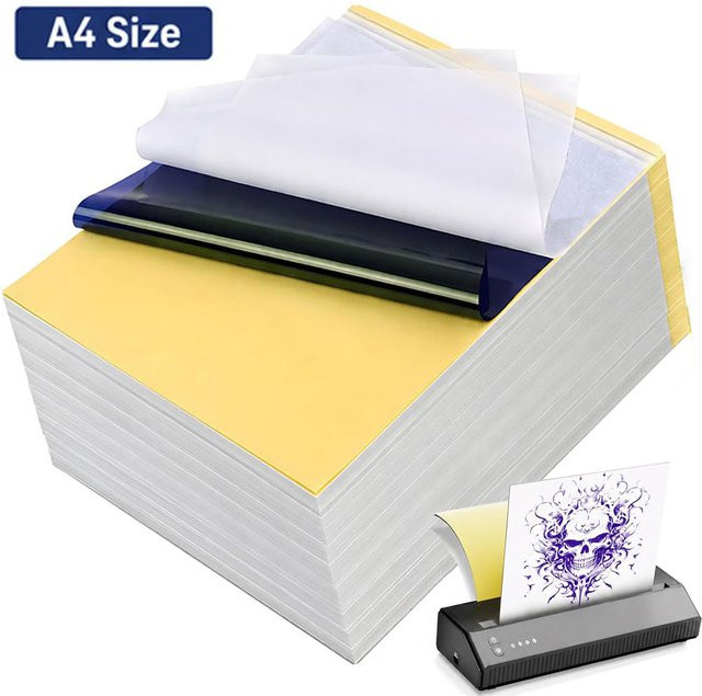 YUELONG Tattoo-Transferpapier A4-Format, 150 Stück, Weiß, Tattoo-Schablonenpapier für Tattoo-Transfermaschinen und professionelles Tattoo-Zubehör - Bild 1