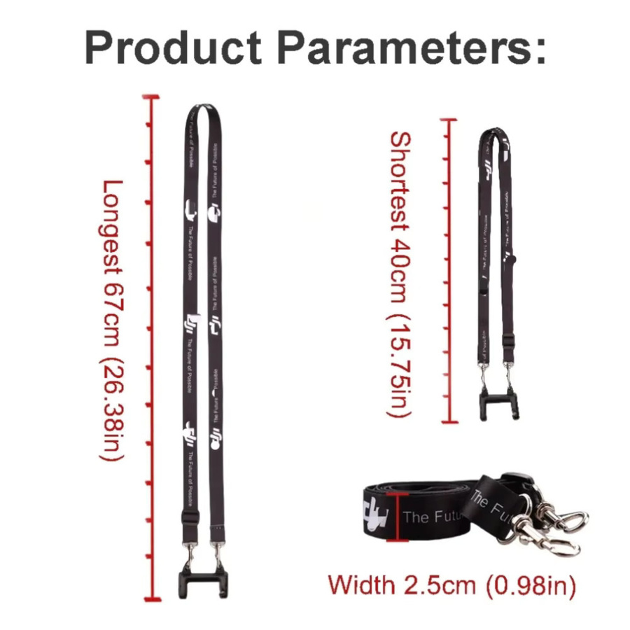 DJI Fernbedienung Lanyard NeckStrap mit festem Haken für DJI Mini 2/Mini 3/4 Pro, Air 2S/3 und Mavic 3 in Schwarz - Bild 4