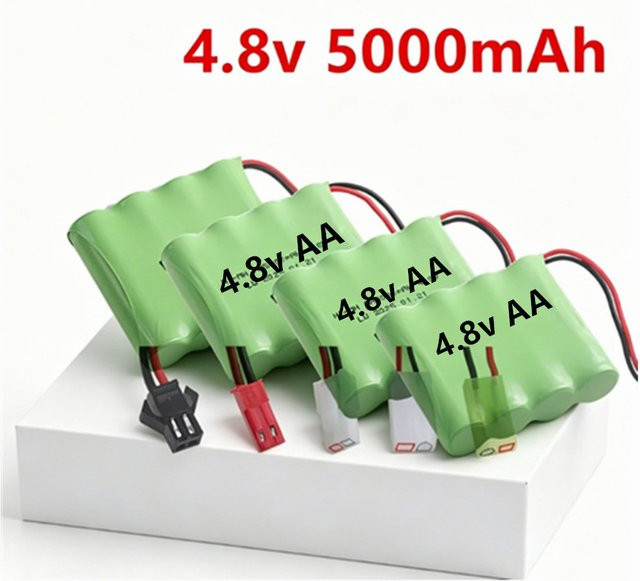 RC.BURST Ni-MH Akku 4,8V 5000mAh mit SM, JST oder Tamiya Stecker in Grün für RC-Offroad-Rennwagen und Fahrzeuge - Bild 1