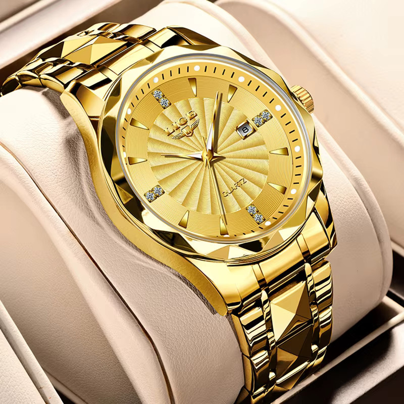 LIGE Armbanduhr, Gold, Quarz, Chronograph, Edelstahl, Herren - Bild 6
