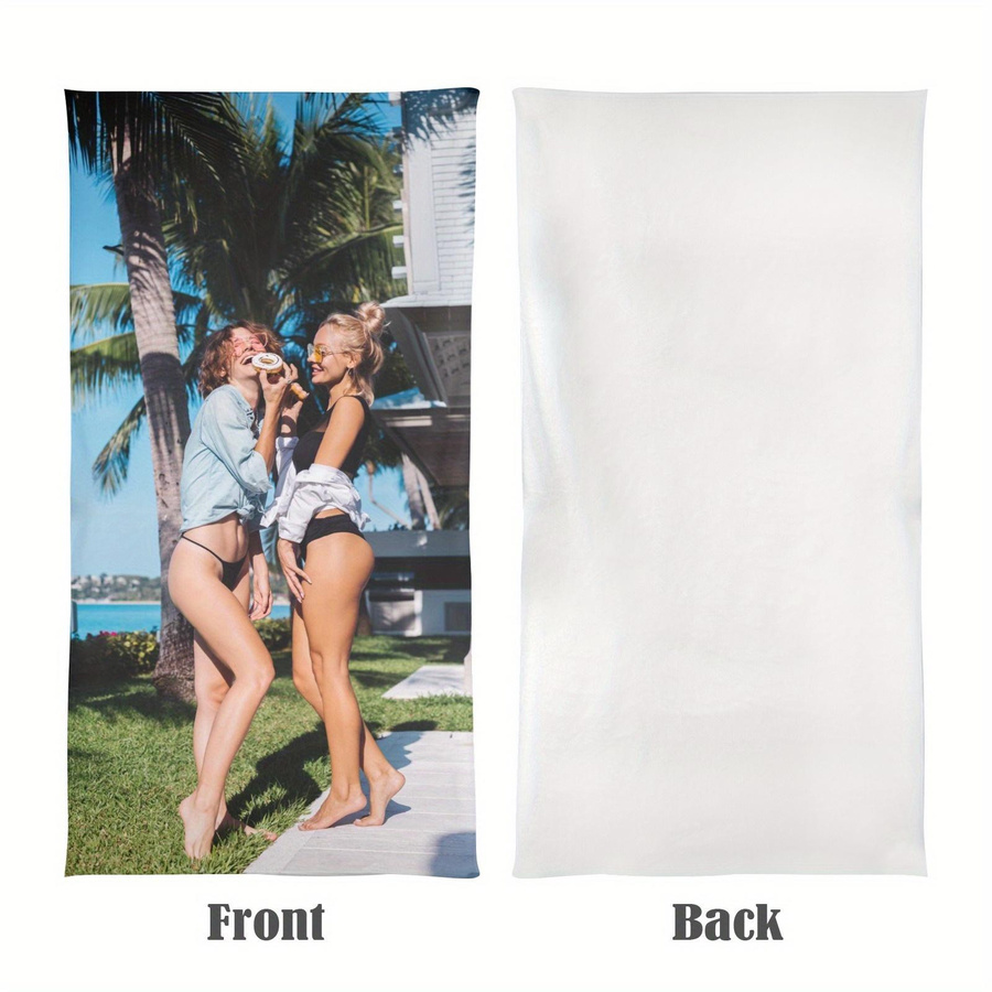 Personalisiertes Mikrofaser-Strandtuch mit individuellem Foto-Druck von JMG Household Supplies, schnelltrocknend, Breite: 40 cm, Länge: 70 cm - Bild 3