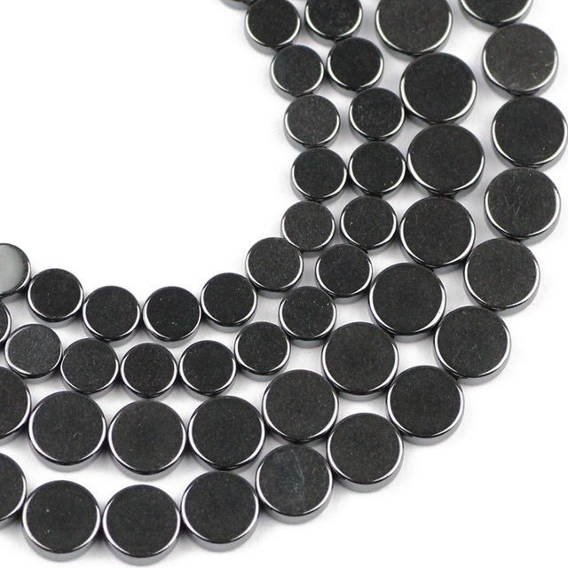 MÜNZEN Spacer Perlen Hämatit, Schwarz, 8/6 mm, Unisex - Bild 1