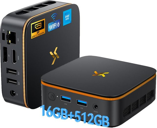Huidun H50 Mini-PC mit AMD Ryzen 3300U, 16GB RAM, 512GB SSD und Windows 11 Pro in Schwarz - Bild 1