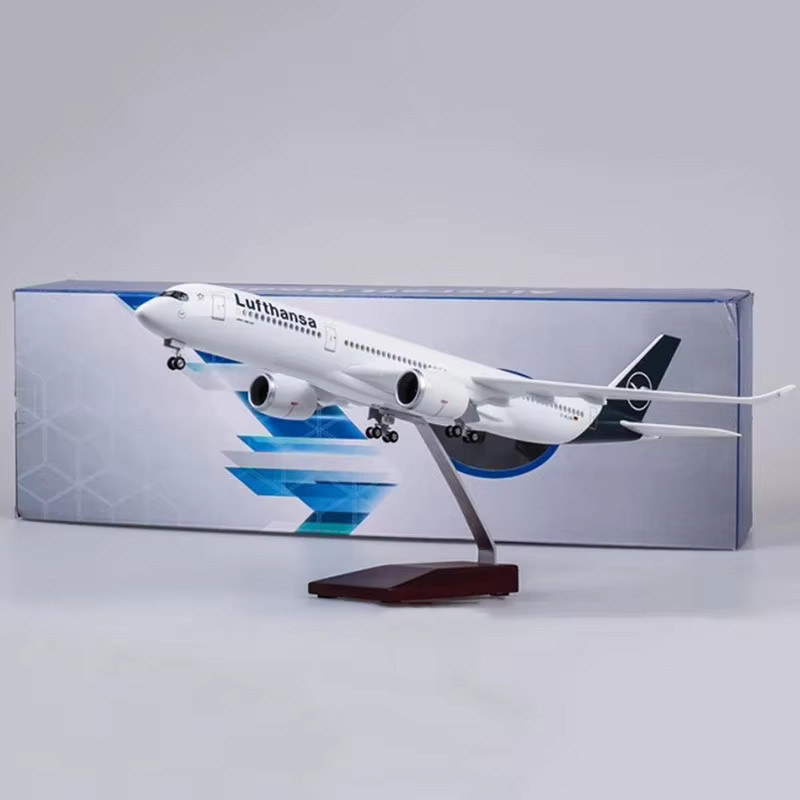 ZOCO Lufthansa A350 Harzflugzeugmodell, 47 cm, mit Ausstellungsständer - Bild 2