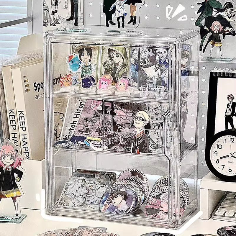Transparente Aufbewahrungsbox aus Kunststoff für Anime-Figuren und Blindboxen, rechteckiges Präsentationsregal in modernem Design - Bild 2