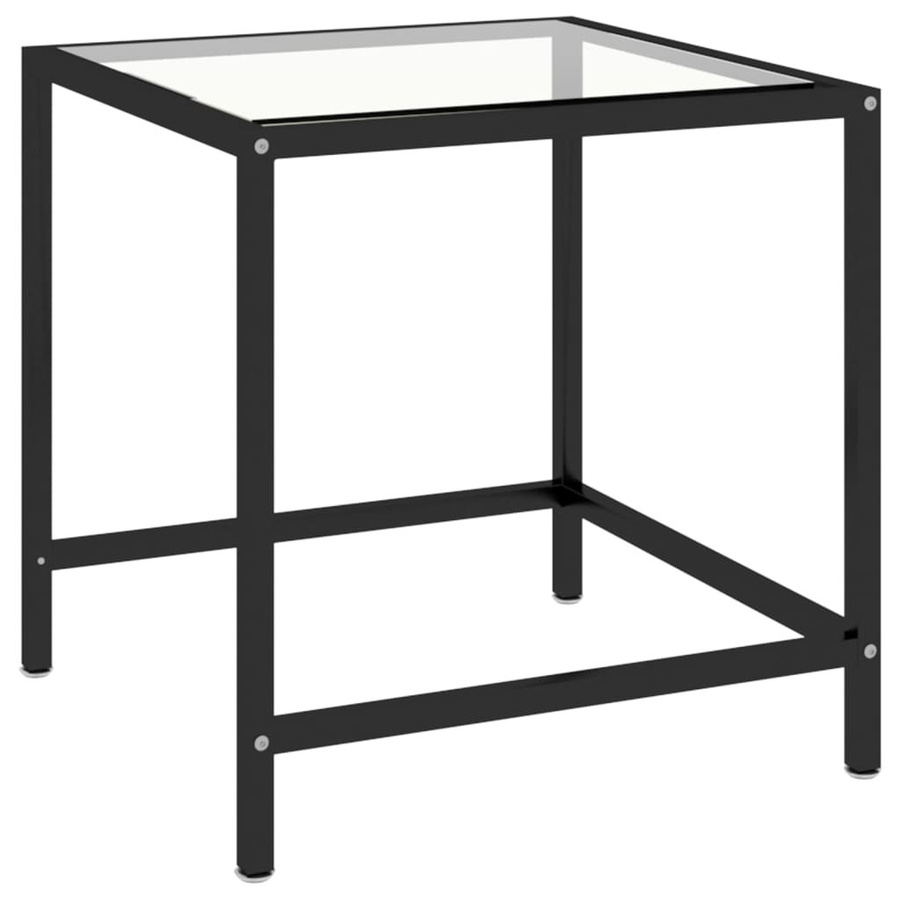 vidaXL Beistelltisch Set aus 2 Stück im Industrie-Stil aus Hartglas und Stahl, Transparent, B/T/H: 45 x 45 x 45 cm - Bild 3