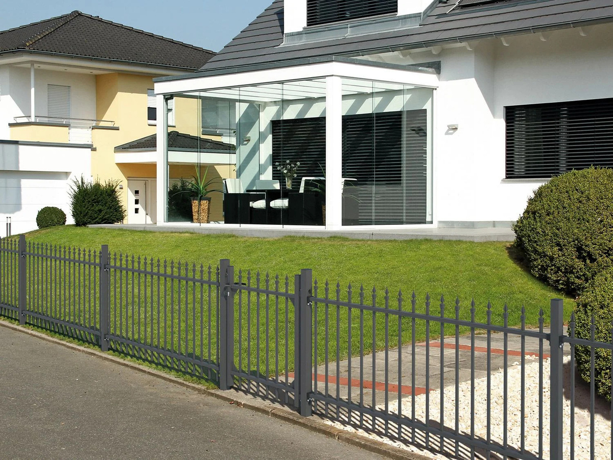 GAH ALBERTS Zaunelement Chaussee Aluminium zum Aufschrauben, Schwarz, B: 120 cm, H: 200 cm - Bild 3