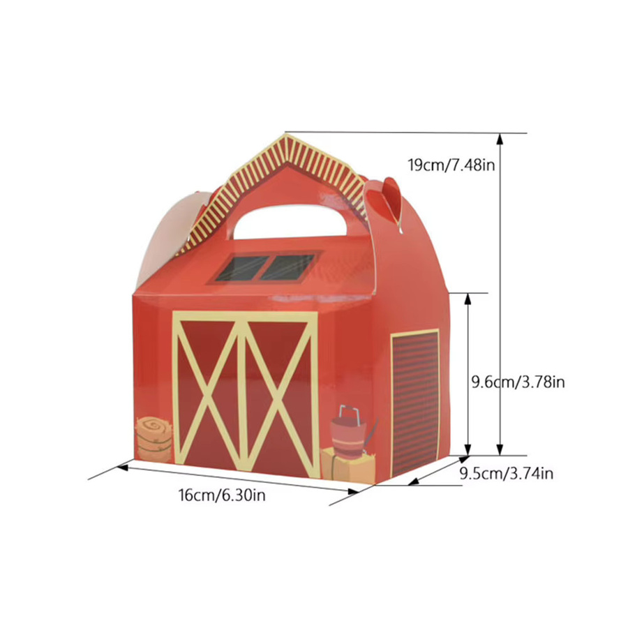 2 Stück Tier Motiv Süßigkeiten Boxen aus Papier für Kindergeburtstage in Kuh und Schwein Design, Mehrfarbig - Bild 2