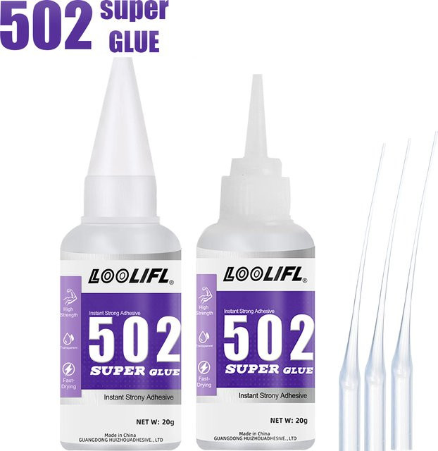 LOOLIFL 502 Superkleber Cyanacrylat für Metall, Holz, Kunststoff und Keramik, transparent, 20 g - Bild 1