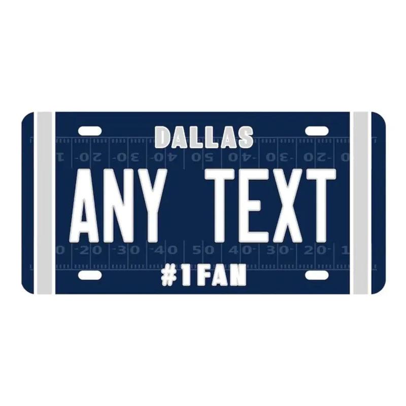 Personalisiertes Dallas Cowboys Aluminium-Nummernschild von Hello Young in Blau und Weiß zur Wanddekoration - Bild 2