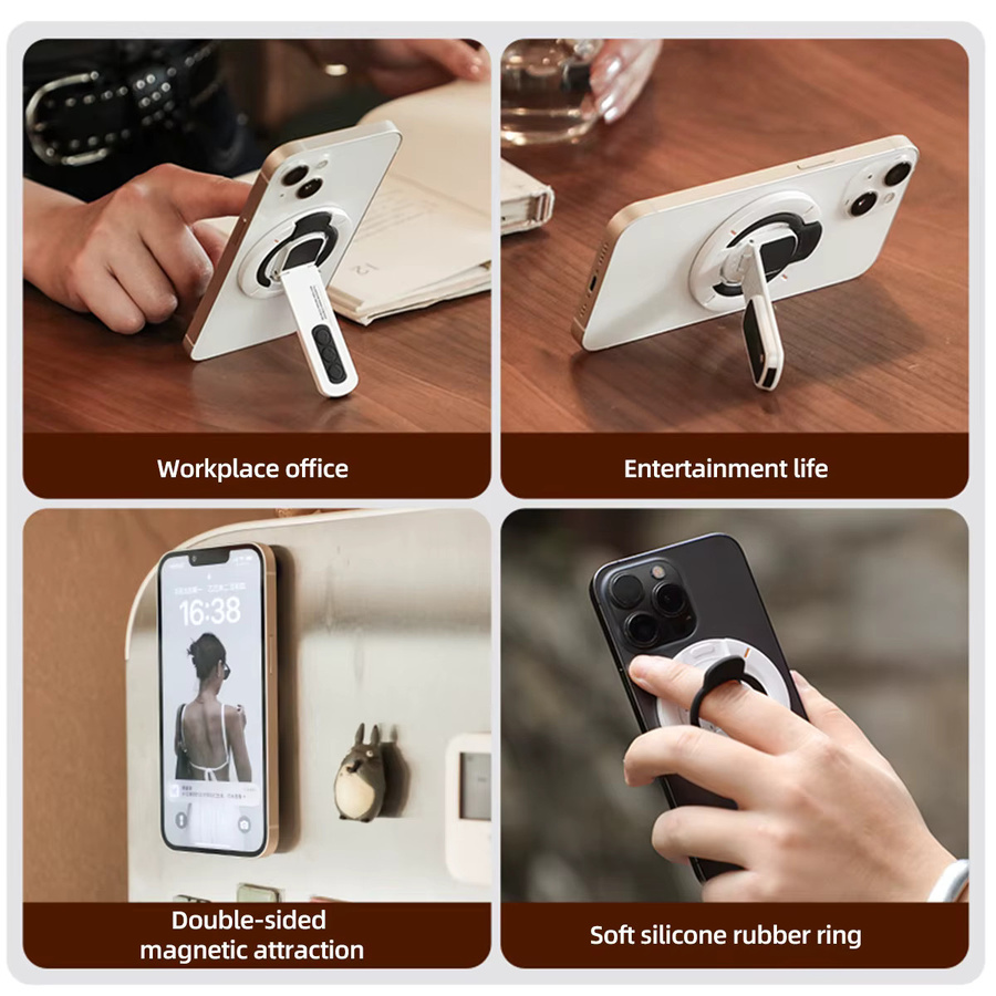FONKEN Doppelter Magnetischer Telefonhalter mit MagSafe Kompatibilität und 360 Grad Rotation für iPhone 16 15 14 13 12 in Weiß - Bild 4