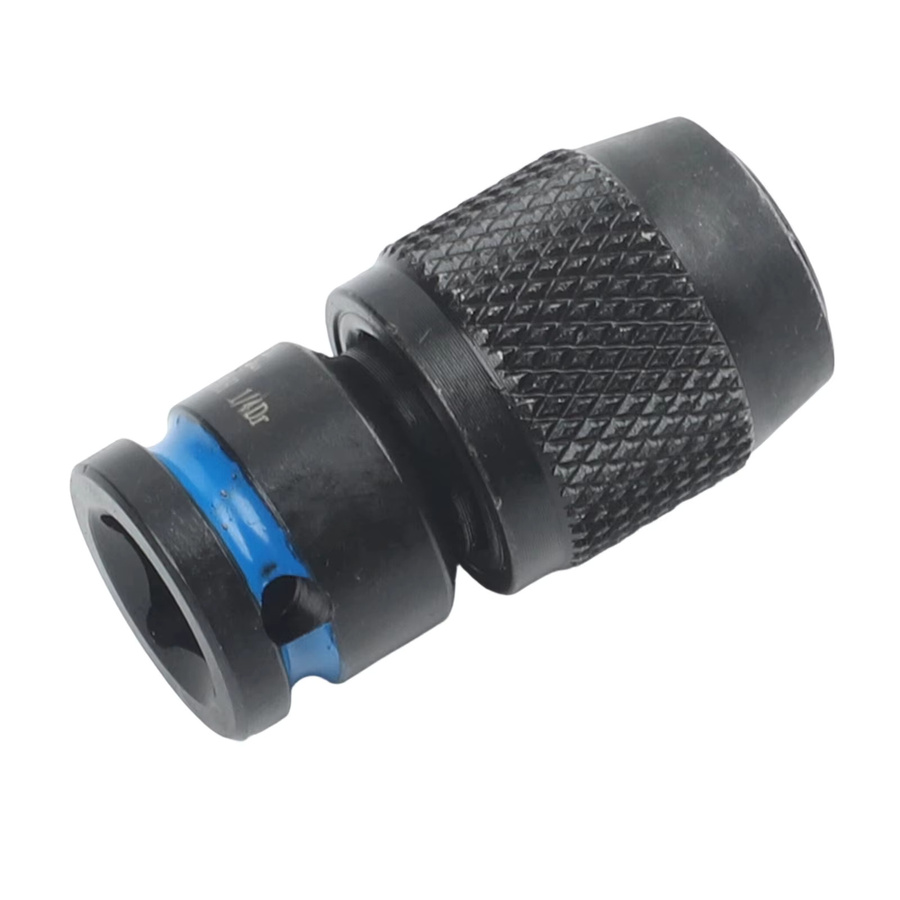 VIBRATITE Steckschlüsseladapter Set für Schlagschrauber Schwarz, Konverter von 1/2 Zoll, 3/8 Zoll und 1/4 Zoll auf 6,35 mm Sechskant zur schnellen Bitaufnahme - Bild 3