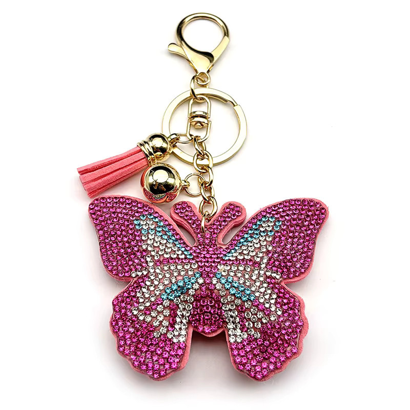 AFAWA Schlüsselanhänger, Rosa Schmetterling, Kristall Strass, Unisex - Bild 3