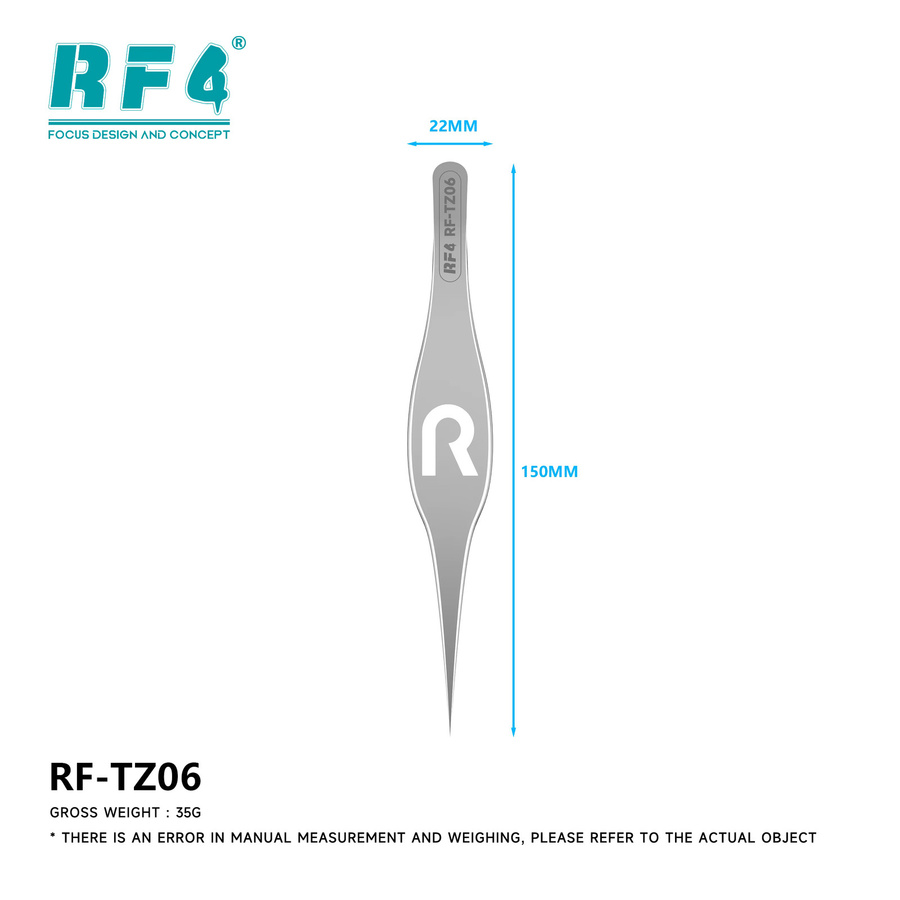 RF4 RF-TZ06 Präzisionspinzette in Silber für die professionelle Handy- und Computer-Reparatur - Bild 3