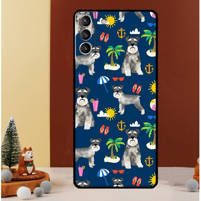 Samsung Galaxy Schutzhülle mit Schnauzer Hund Motiv in Multicolor für verschiedene Modelle wie S25 Ultra, S24 Ultra, S23 Ultra, S22, S21 FE und S20 Ultra - Bild 1