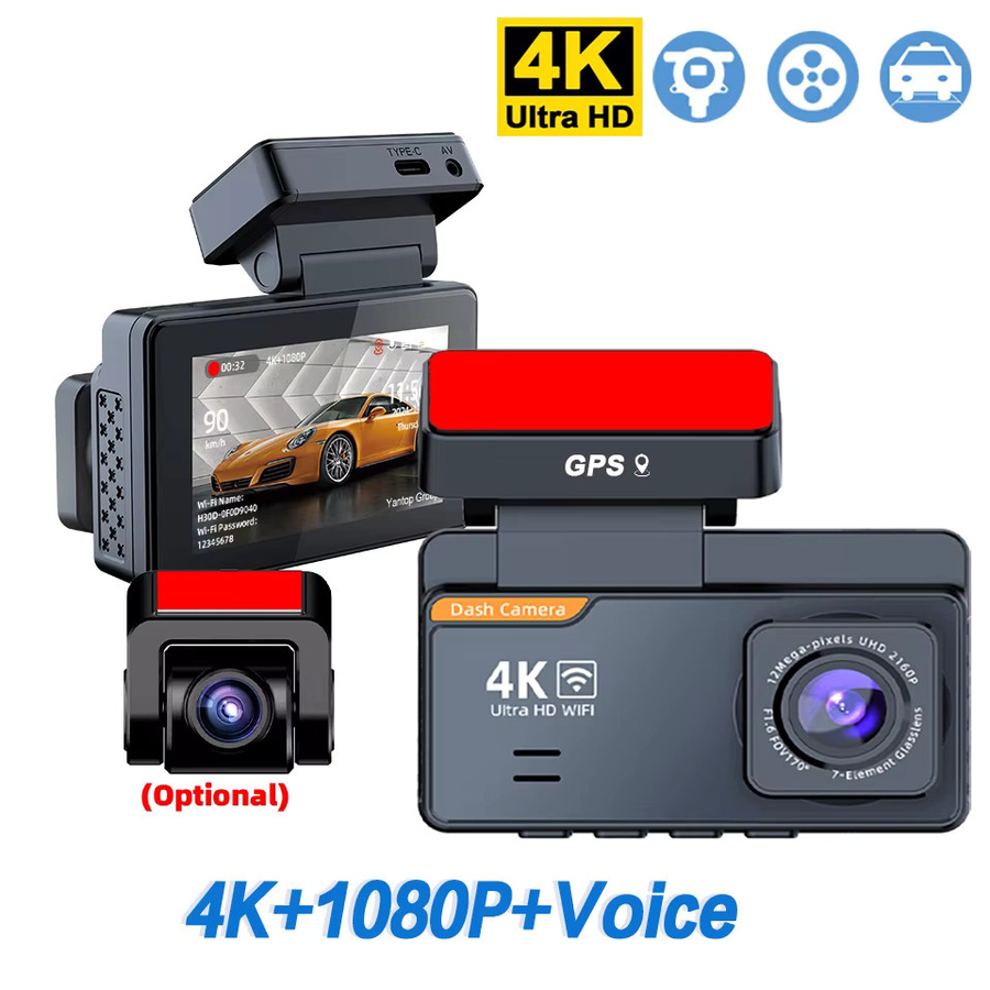 E-ACE 4K UHD Dashcam mit 3 Zoll Display, WLAN und GPS, schwarze Autokamera mit Nachtsicht und 24H Parküberwachung - Bild 7