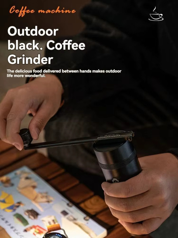 CAMPINGMOON CC-152-BK Kaffeemühle aus Edelstahl mit Schleifkern für Outdoor und Camping in Schwarz und Silber - Bild 5