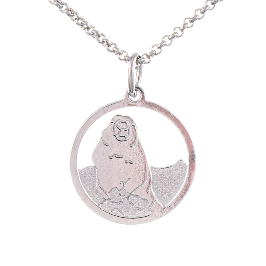 Goettgen Anhänger Mankei Murmeltier, 925 Silber, mit Kette, 45 cm, Unisex - Bild 1