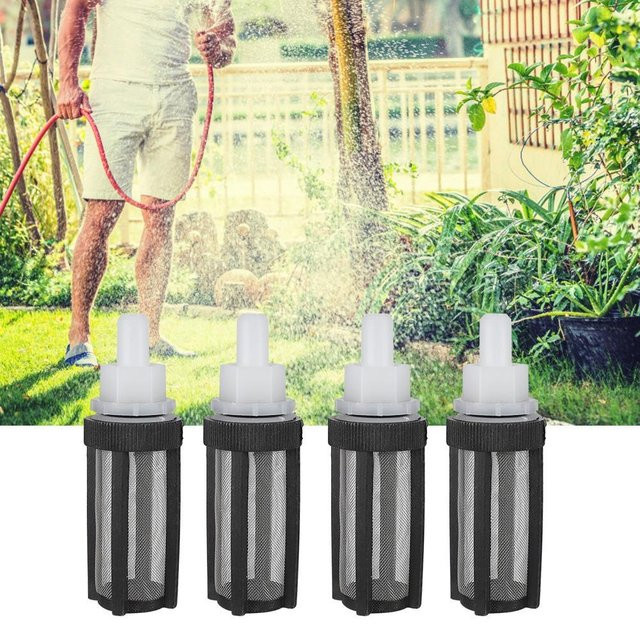 6er Set mfySpace Wassereinlass Mikro-Pumpenfilter Anschluss mit 8mm Edelstahlsieb in Schwarz - Bild 1