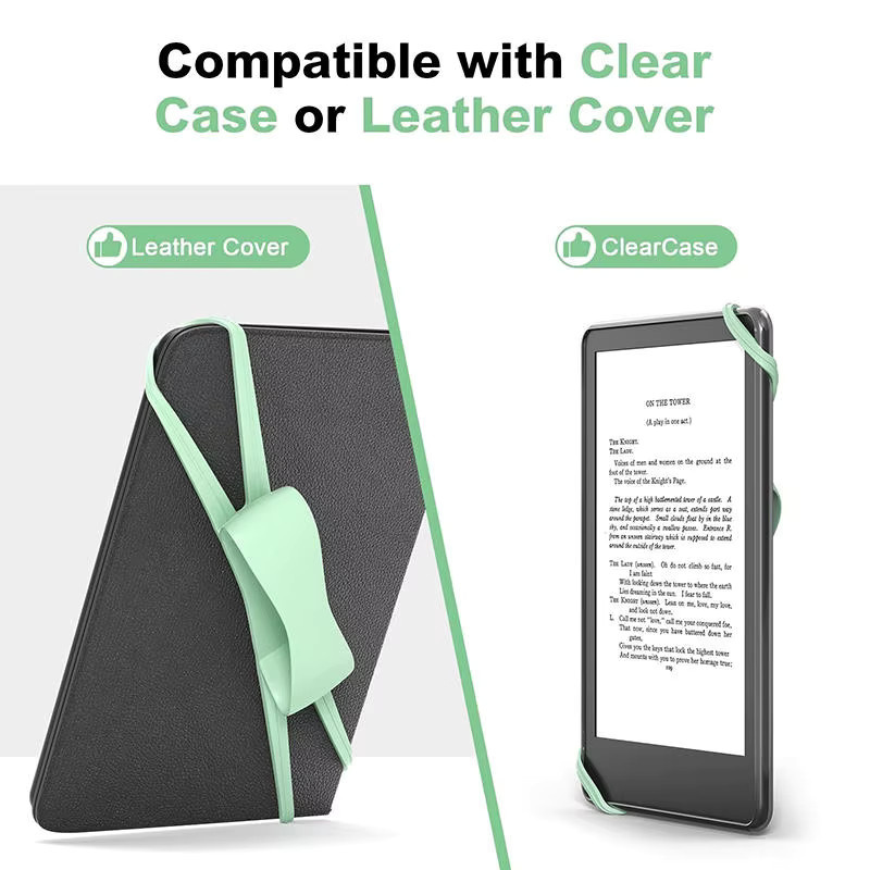 Weiche Silikon-Handschlaufe als bequemer Fingergriffhalter für Kindle und Kobo E-Reader in Pink oder Grün - Bild 6