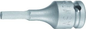 ASW Kraftschraubereinsatz 3/8 Zoll für 6-Kant Sechskant 5 mm, Länge: 50 mm, Edelstahl, Silber/Grau - Bild 1