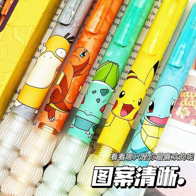Pokémon Schreibstift mit Cartoon-Design, schwarze Tinte, mehrfarbig - Bild 1