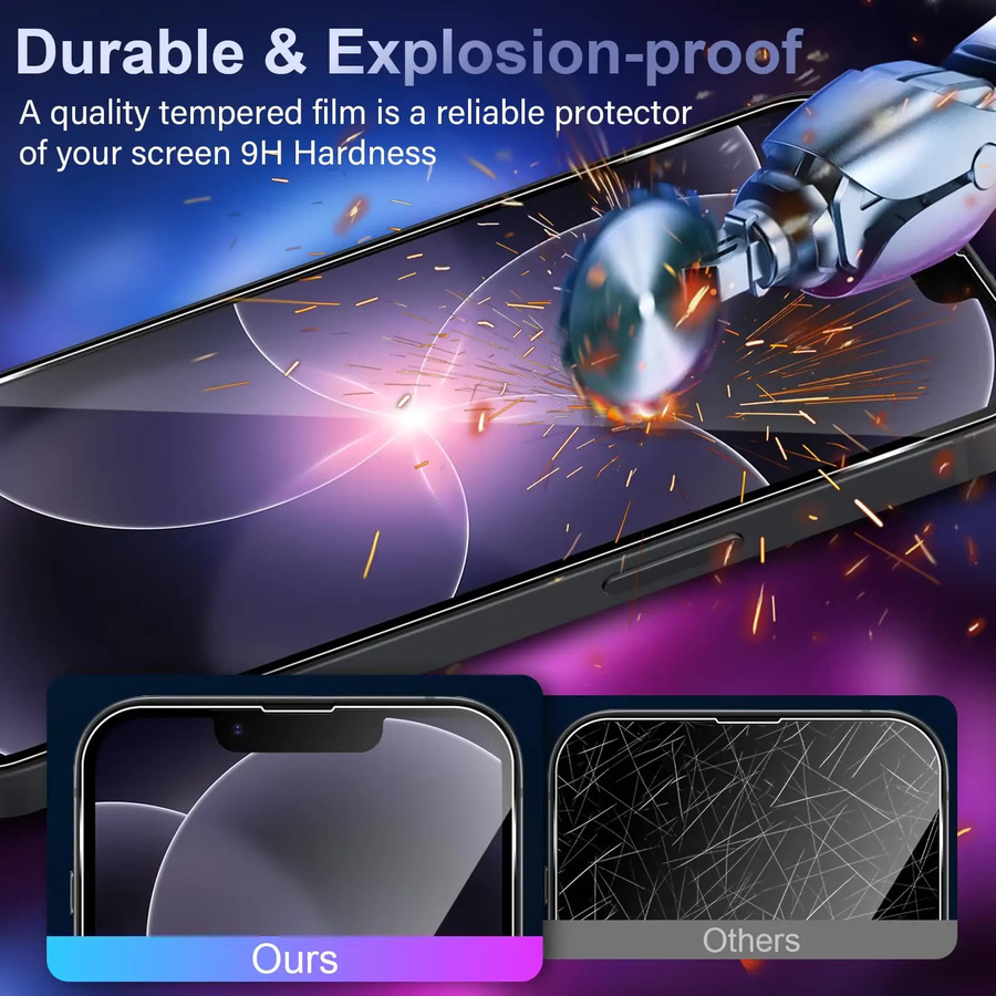 4er-Set Displayschutzfolie aus gehärtetem Glas für Apple iPhone 17e, transparent, HD 9H, kratzfest und case-freundlich - Bild 4