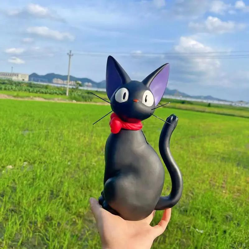 Kreative schwarze Katze Spardose aus Vinyl mit Kaugummi-Aufbewahrung und Handkurbel zur Dekoration - Bild 4