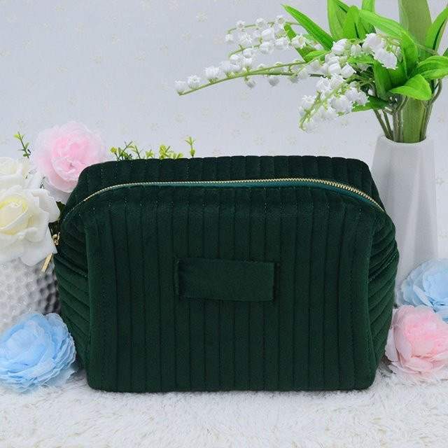 Bloom Play Make-up Tasche, Samt, Grün, Damen - Bild 1