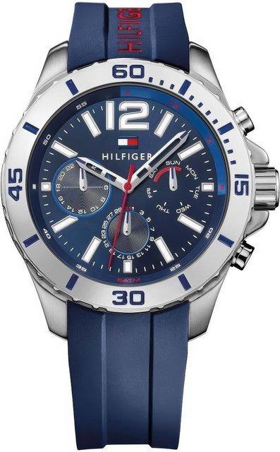 Tommy Hilfiger Chronograph, Quarz, Edelstahl, 46 mm, Blau, Herren - Bild 1