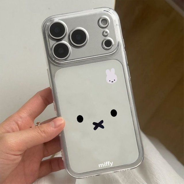Stoßfeste Miffy Handyhülle aus transparentem TPU für iPhone Modelle, Farbe: Transparent/Beige - Bild 1