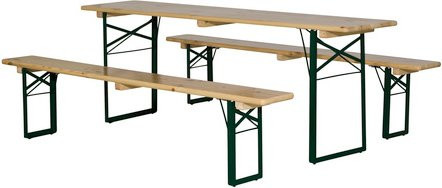 FUN STAR Gartenmöbelset 3er-Set aus Stahl und Holz in Beige - Bild 1