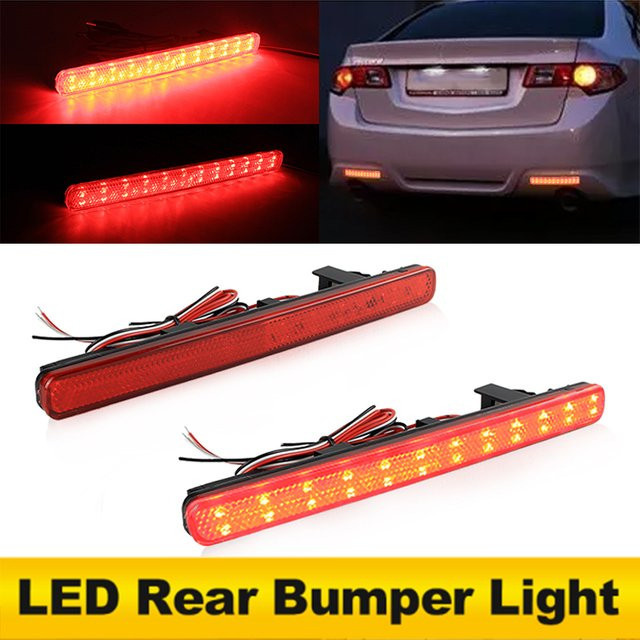 2er-Set LED Stoßstangen-Reflektoren in Rot für Acura TSX und europäischen Accord, OEM 33555-TL0-G01, links und rechts - Bild 1