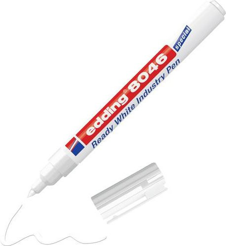 Edding 8046 Ready White Industry Pen Permanentmarker in Weiß mit Rundspitze und Strichstärke 1-3 mm - Bild 1