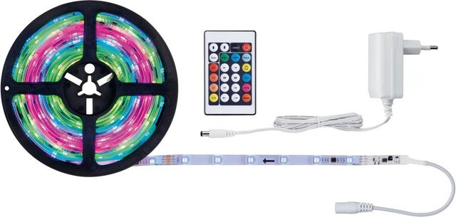 Paulmann SimpLED Strip RGBIC LED-Streifen-Komplettset mit Fernbedienung und Stecker, Weiß, 5 m - Bild 1