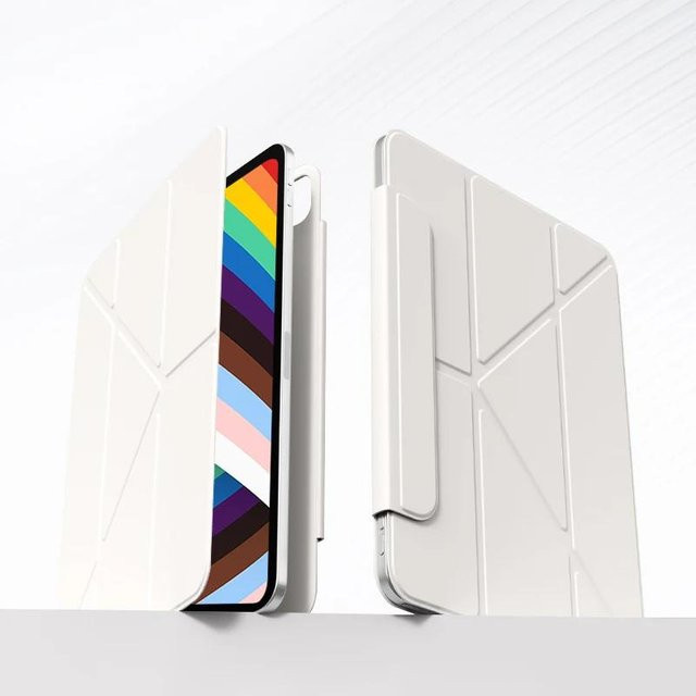 Magnetische Smart Tablet-Hülle für Apple iPad Air 11 Zoll M3, iPad Pro 12.9 Zoll und iPad Mini in Weiß - Bild 1