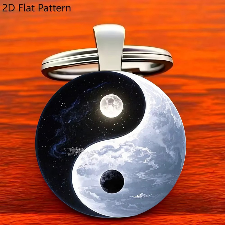 Noter Schlüsselanhänger, Yin-Yang, acht Trigramme, Unisex - Bild 3