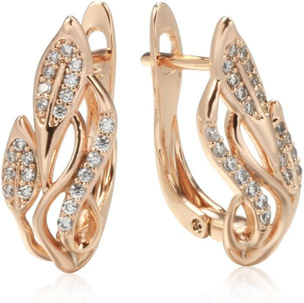 Clip-Ohrringe Blume, Goldfarbe, Damen - Bild 1