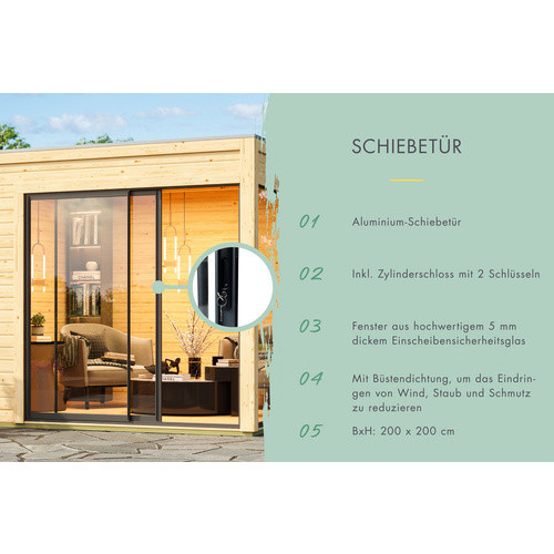 Karibu Gartenhaus Weesby in Braun mit B/H/T: 308 x 242 x 308 cm - Bild 2
