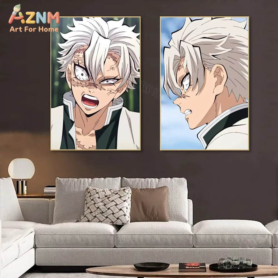 Kayou Demon Slayer Sanemi Shinazugawa Leinwand-Wandkunst, Anime-Poster-Dekoration, Mehrfarbig - Bild 4