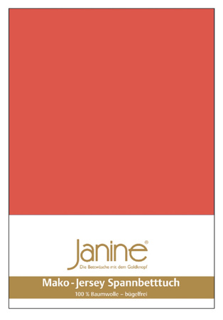 Janine Mako Jersey Spannbetttuch Bettlaken in Coralle, B/T: 140-160 x 200 cm