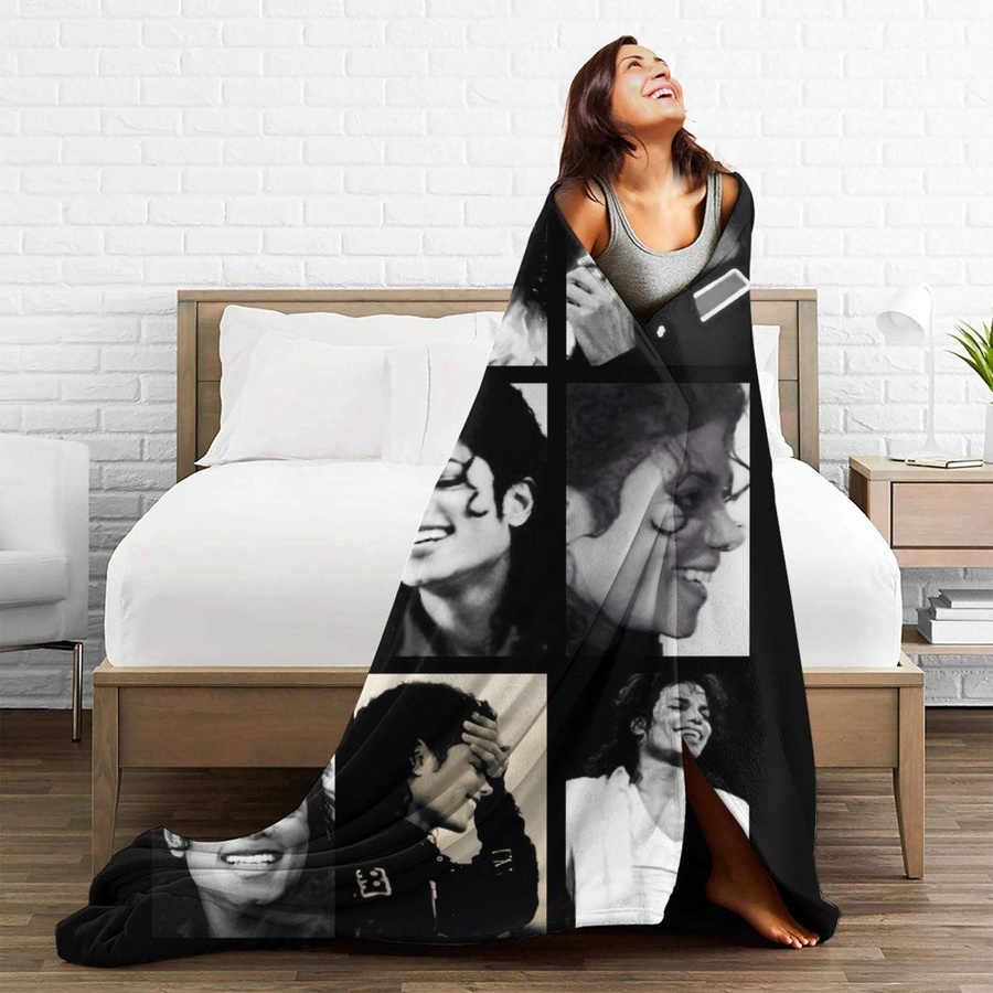 LjqNine Flanell Überwurfdecke mit Michael Jackson Motiv, Multicolor, B x T: 100 x 150 cm - Bild 3