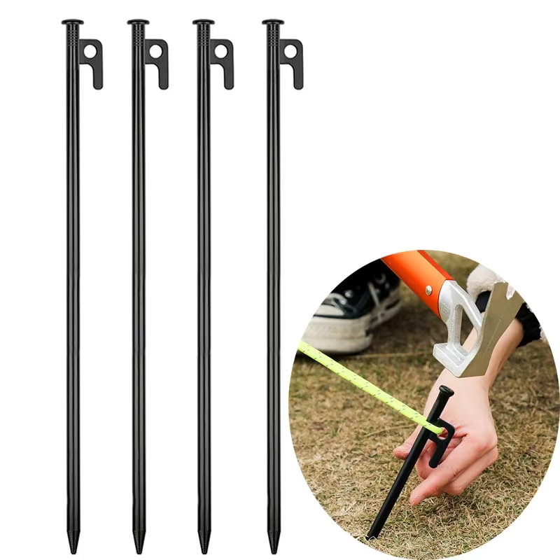 Robuste Zeltnägel aus geschmiedetem Stahl in Schwarz für Outdoor-Zelte, Vordächer und Camping - Bild 2