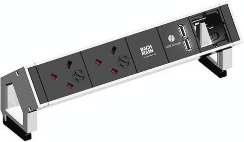 Bachmann Steckdosenleiste 902.231 Schwarz mit USB-C Anschluss ohne Schalter und Schutzkontakt - Bild 1